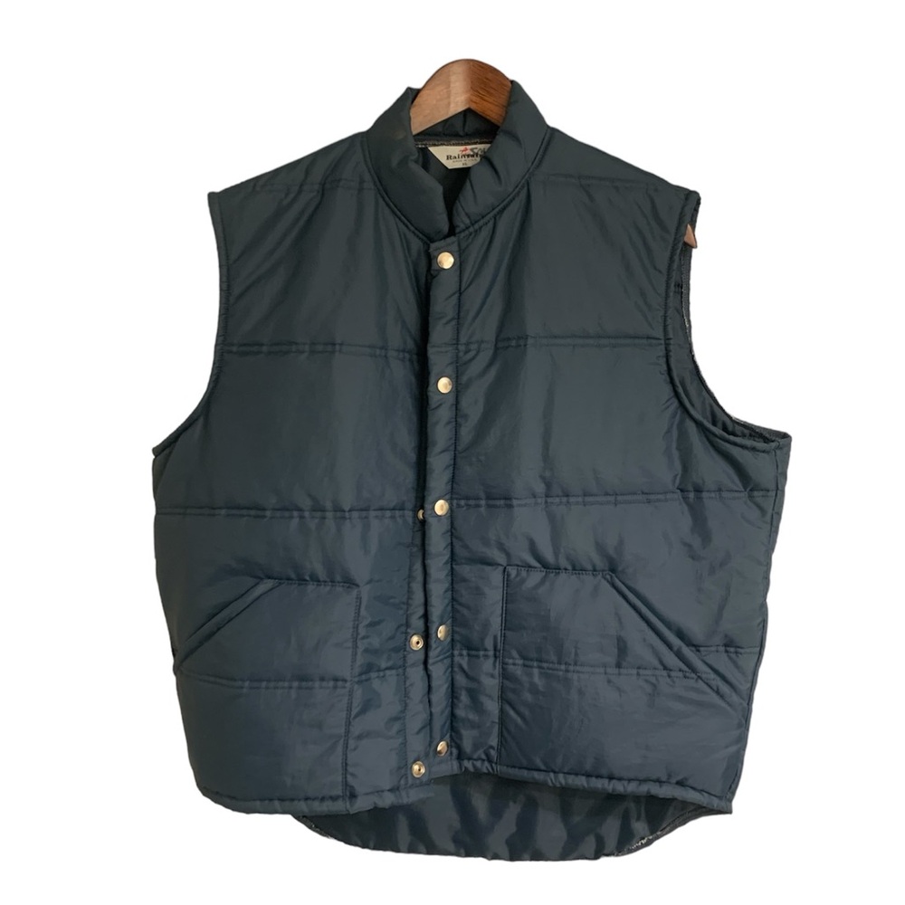 Rainfair men’s extra large 1980s VINTAGE puffer vest xl blue